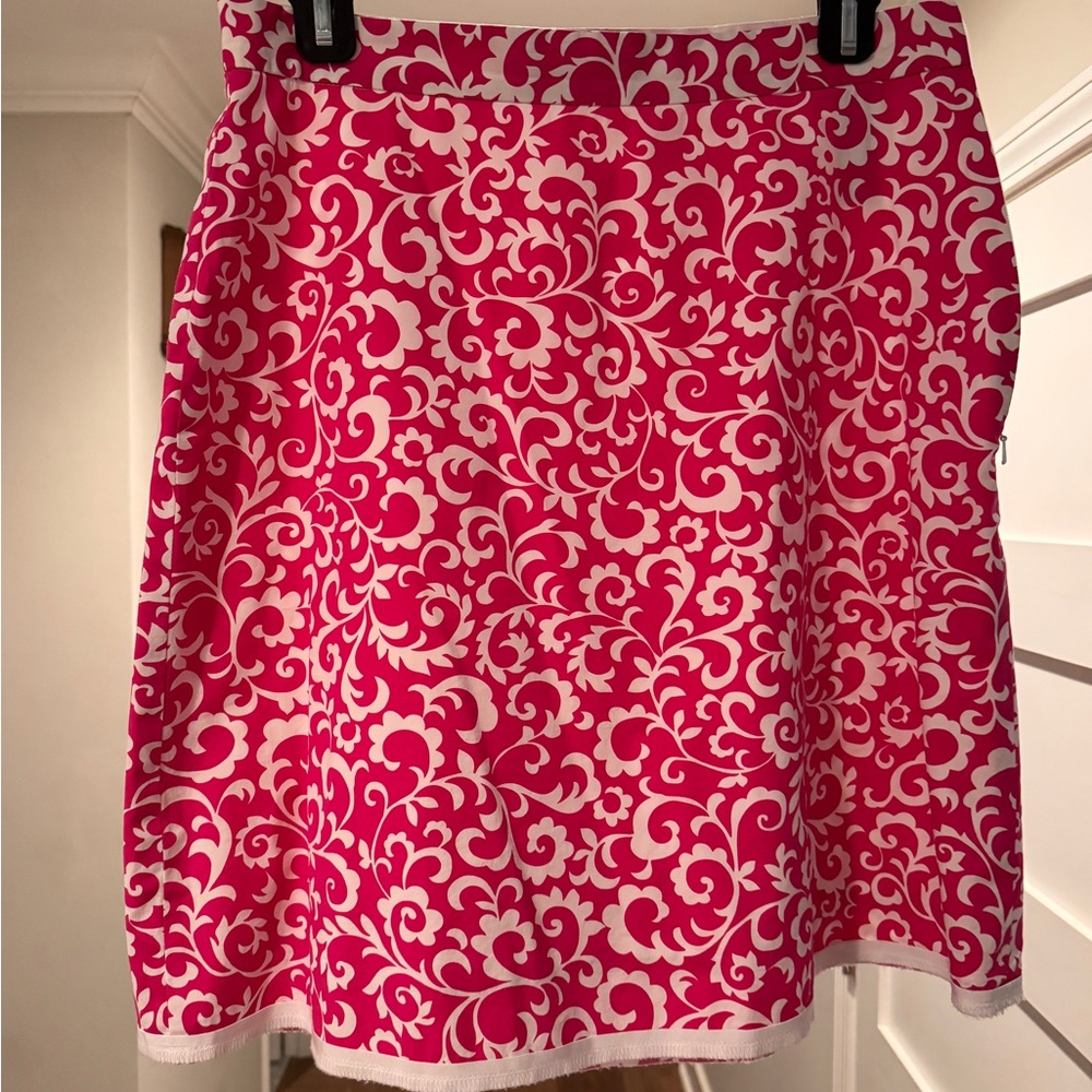 Brooks Brothers Floral Pink and White A-Line Skirt